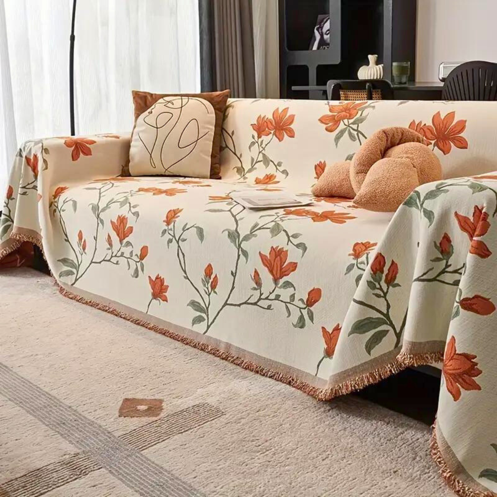 Vintage Floral Chenille Sofa Cover – Casa & Beyond.