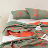 Ginkgo Orange Leaf Floral Pattern Blanket