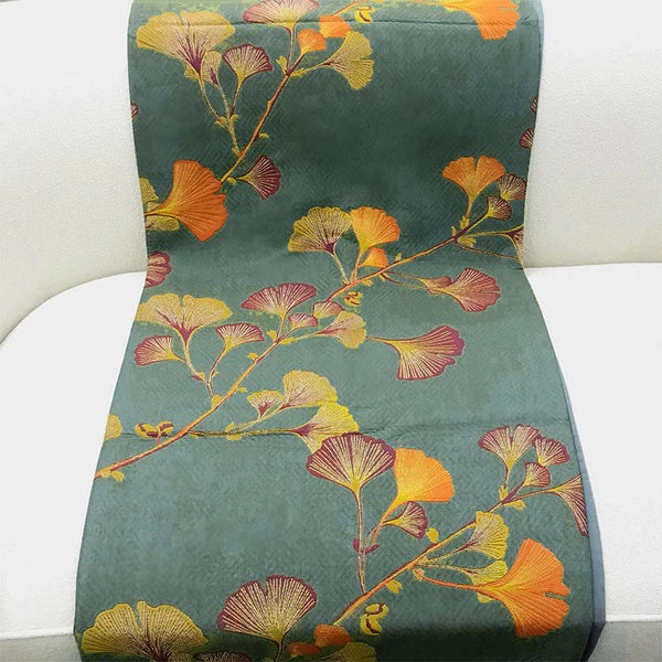 Jacquard Floral Ginkgo Leaves Reversible Blanket