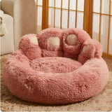 Furry Paw-Shaped Pet Bed