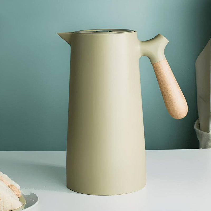 Elegant Insulated Carafe with Wooden Handle