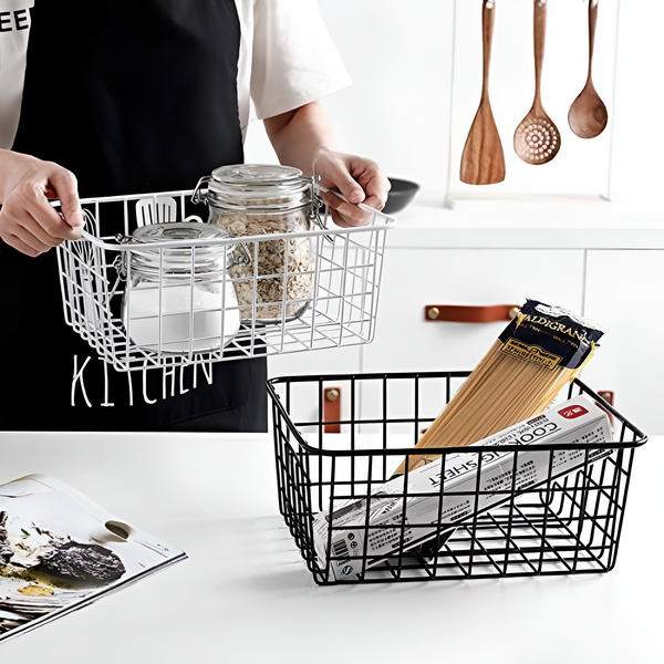 Sleek Wire Organizer Storage Basket