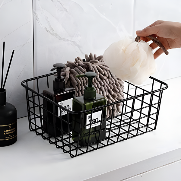 Sleek Wire Organizer Storage Basket