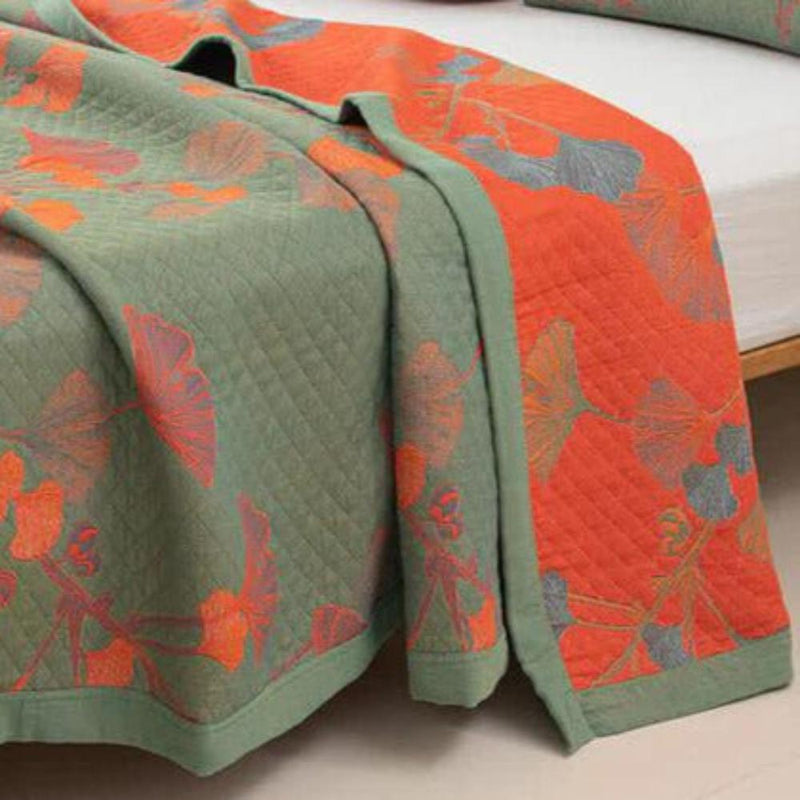 Ginkgo Orange Leaf Floral Pattern Blanket