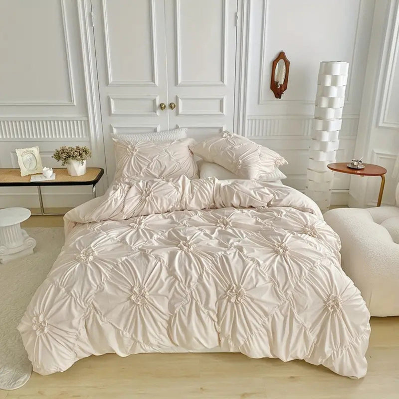 Ruffle Flower Duvet Cover Set