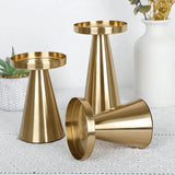 Elegant Brass Candle Holders | Set of 3