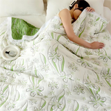 Bamboo Fiber Fresh Style Floral Blanket