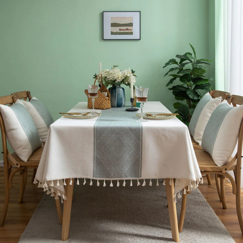 Glisstra Geometric Tassel Tablecloth