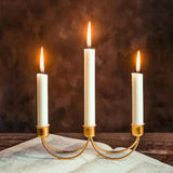 Gilded Trio Iron Candle Holder