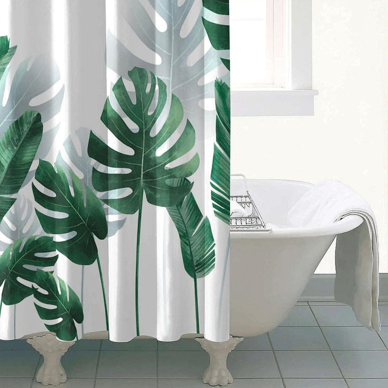 monstera plant shower curtain Casa & Beyond | Tropical Monstera Leaves Shower Curtain