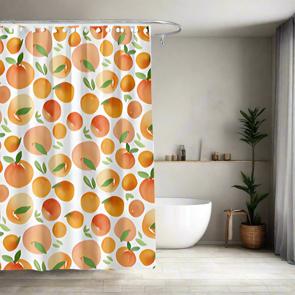 Sunny Oranges Bath Curtain