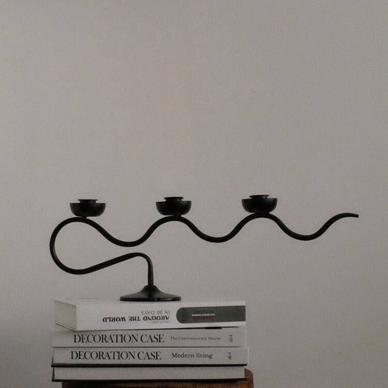 Tri Iron Twisted Candle Holder