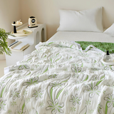 Bamboo Fiber Fresh Style Floral Blanket