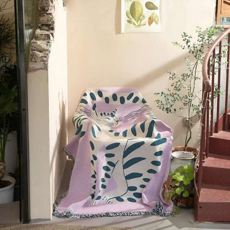 Artful She Tiger Throw Blanket