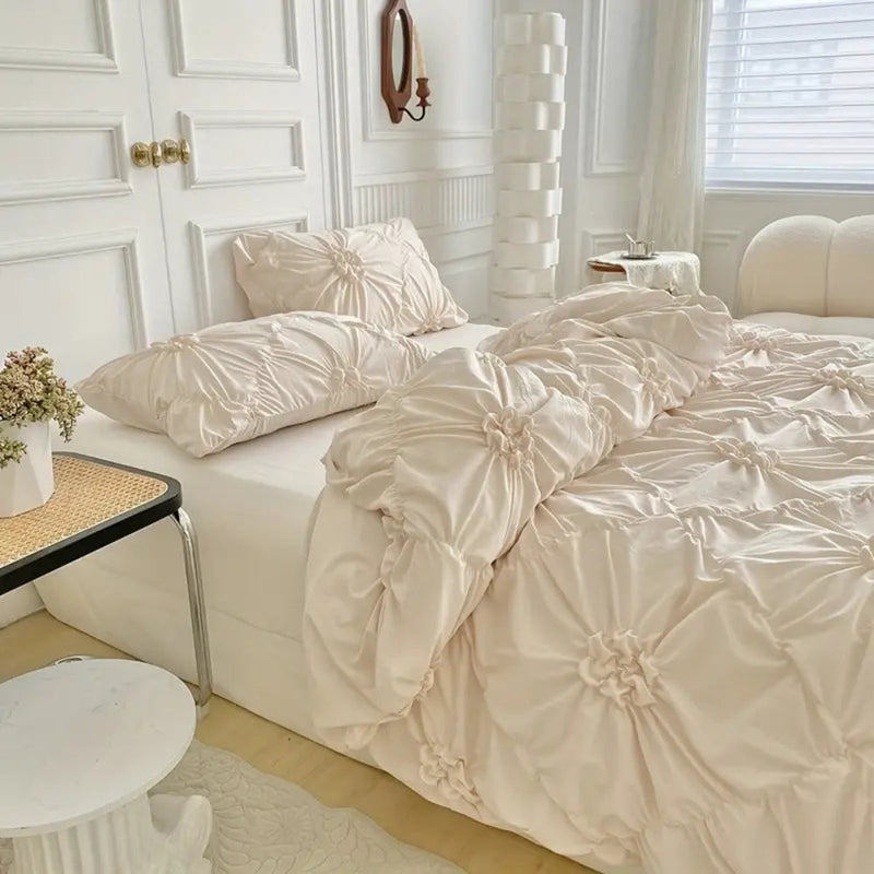 Ruffle Flower Duvet Cover Set