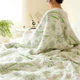 Bamboo Fiber Fresh Style Floral Blanket