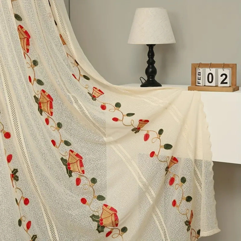 Festive Red Bell Curtains Casa & Beyond