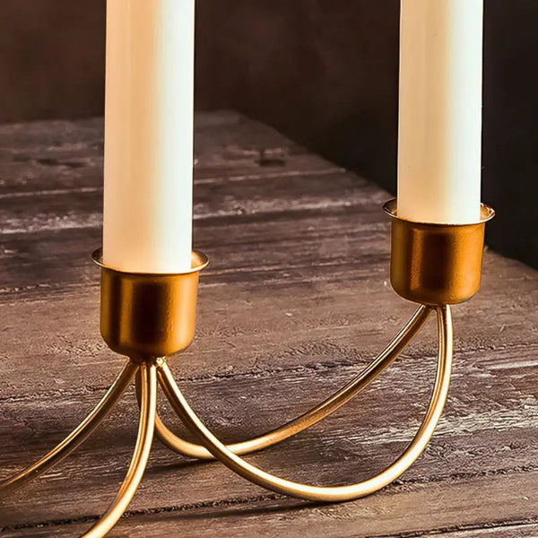 Gilded Trio Iron Candle Holder