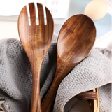 Rustic Teak Salad Serving Set | 2 Pcs