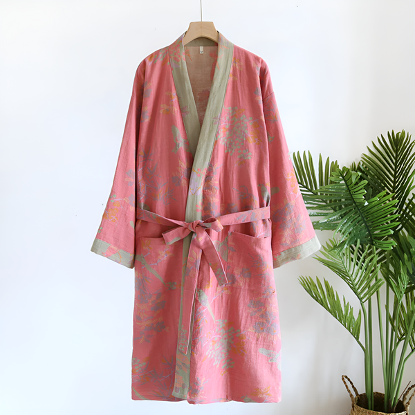 Retro Cotton Gauze Bathrobe