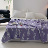 Serene Lavender Floral Cotton Blanket