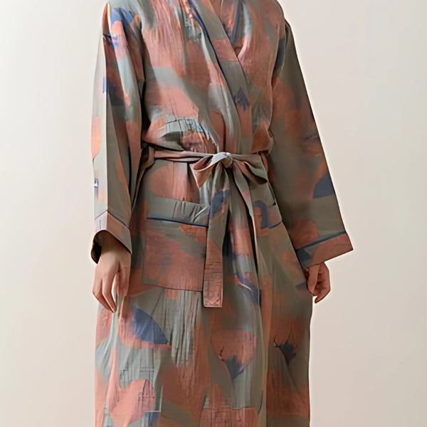 Eden Leaf Cotton Tie Robe