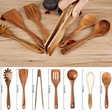 Premium Wooden Cooking Utensils | 7 Sets