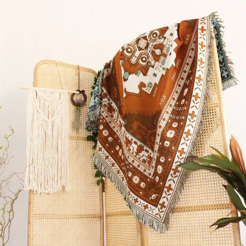 Boho Chic Patterned Throw Blanket