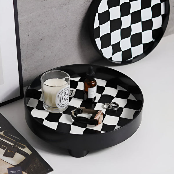 Round Checkerboard Storage Tray