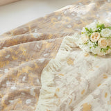 Lovely Flower Cotton Tassel Blanket