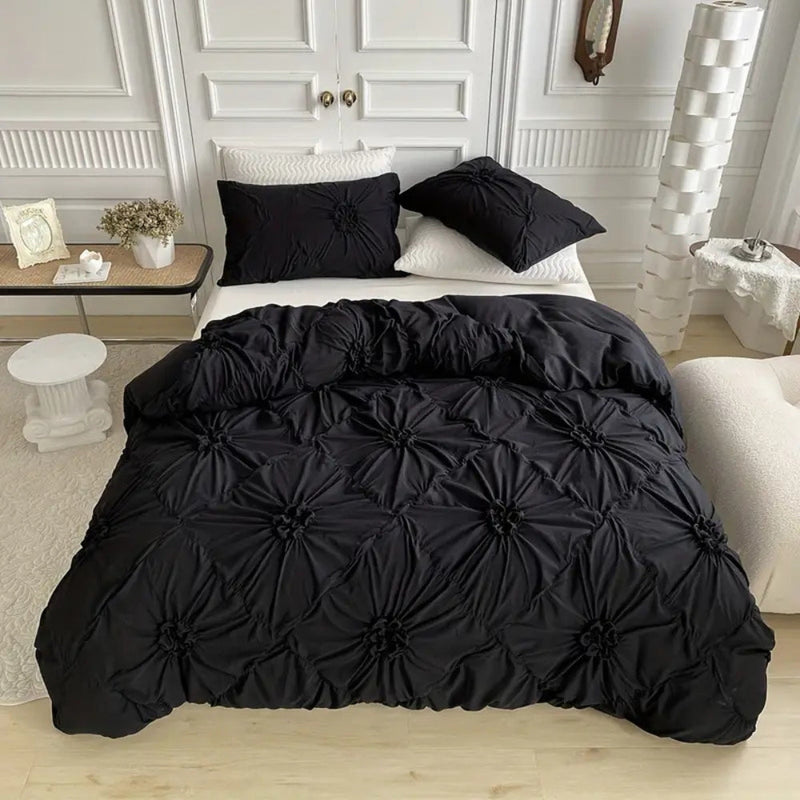 Ruffle Flower Duvet Cover Set