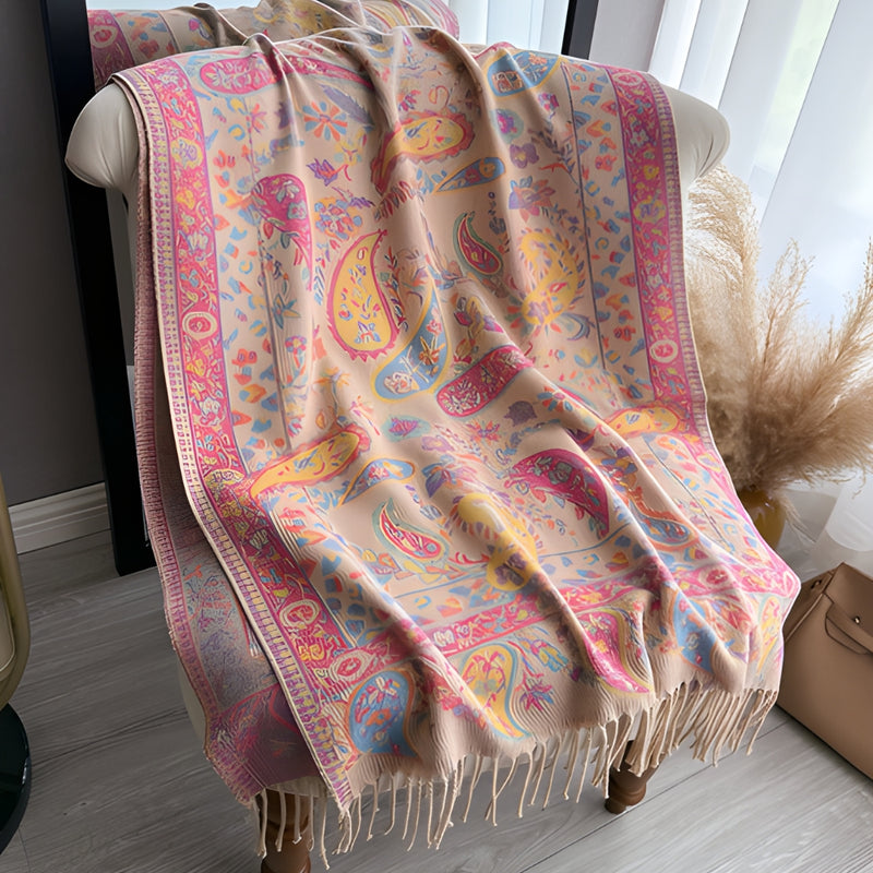 Paisley Elegance Winter Poncho Shawl