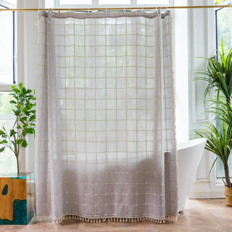 Farmhouse Cotton Linen Shower Curtain