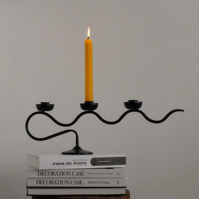 Tri Iron Twisted Candle Holder