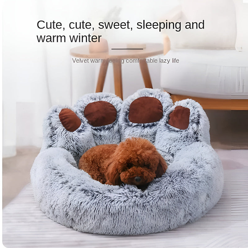 Furry Paw-Shaped Pet Bed