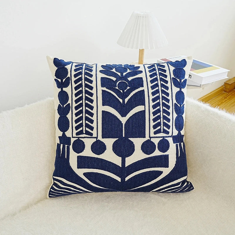 Symmetrical Tufted Embroidery Cushion Cover