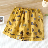 Seashell Print Elastic Waist Shorts