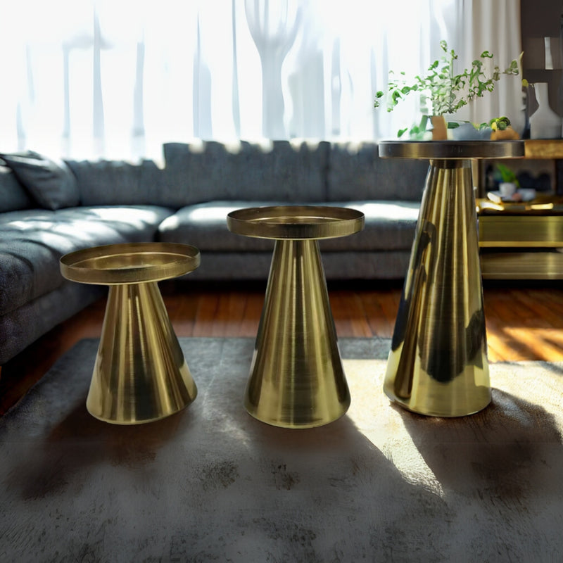 Elegant Brass Candle Holders | Set of 3