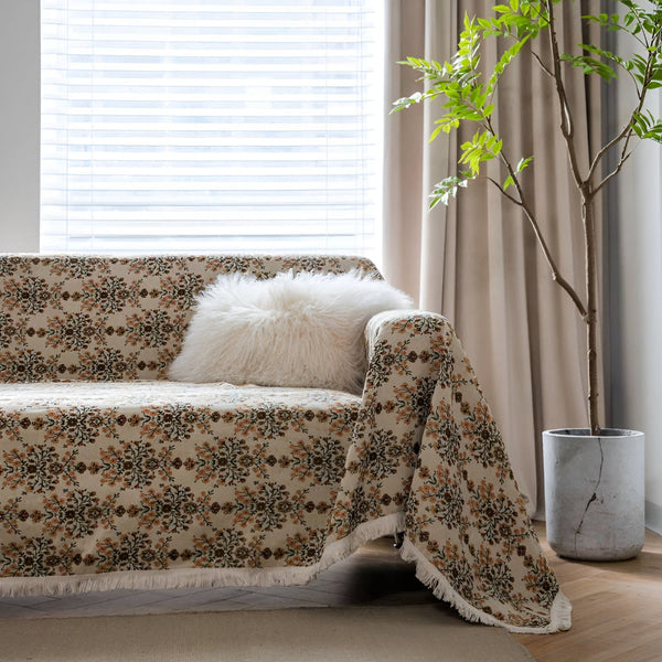 Sophisticated Plum Blossom Sofa Cover