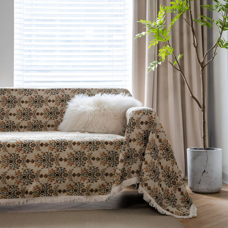 Sophisticated Plum Blossom Sofa Cover