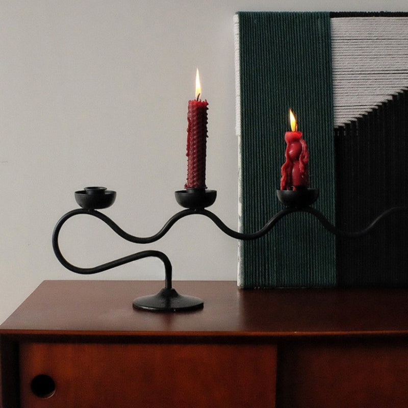 Tri Iron Twisted Candle Holder