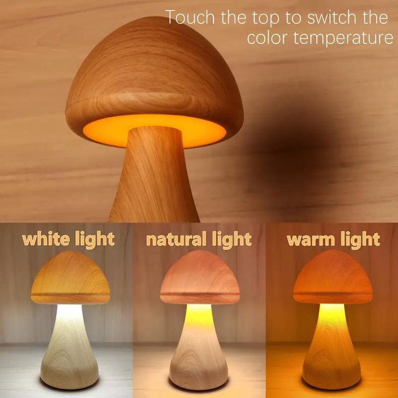 Wooden Mushroom Lamp