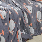 Ocean Dreams Whale Cotton Blanket