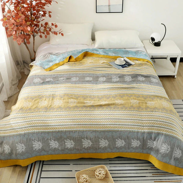 Wheatfield Dreams Reversible Cotton Blanket