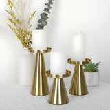 Elegant Brass Candle Holders | Set of 3