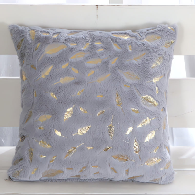 Golden Leaf Velvet Cushion Covers