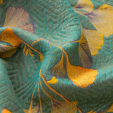 Jacquard Floral Ginkgo Leaves Reversible Blanket