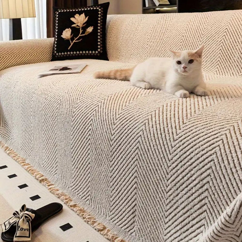 Stripe Herringbone Sofa Cover