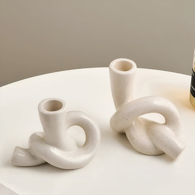 Knot Ceramic Candle Holder