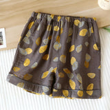 Seashell Print Elastic Waist Shorts